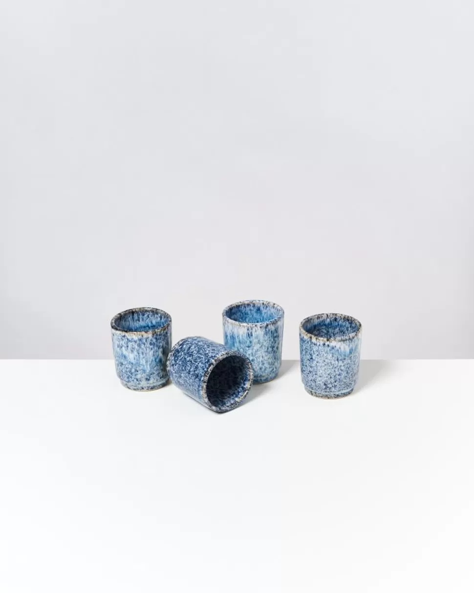 Motel a Miio Cordoama 4Er Set Becher Klein Blau Gesprenkelt | Tassen & Becher Sets