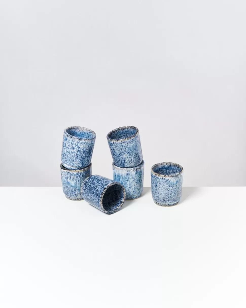 Motel a Miio Cordoama 6Er Set Becher Klein Blau Gesprenkelt | Tassen & Becher Sets