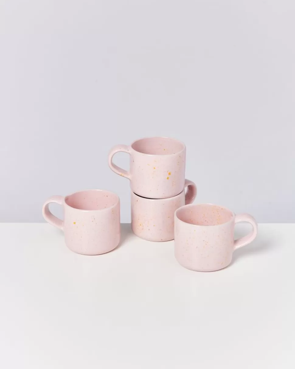 Motel a Miio Nodoa 4Er Set Tasse Rosa Gesprenkelt | Tassen & Becher Sets