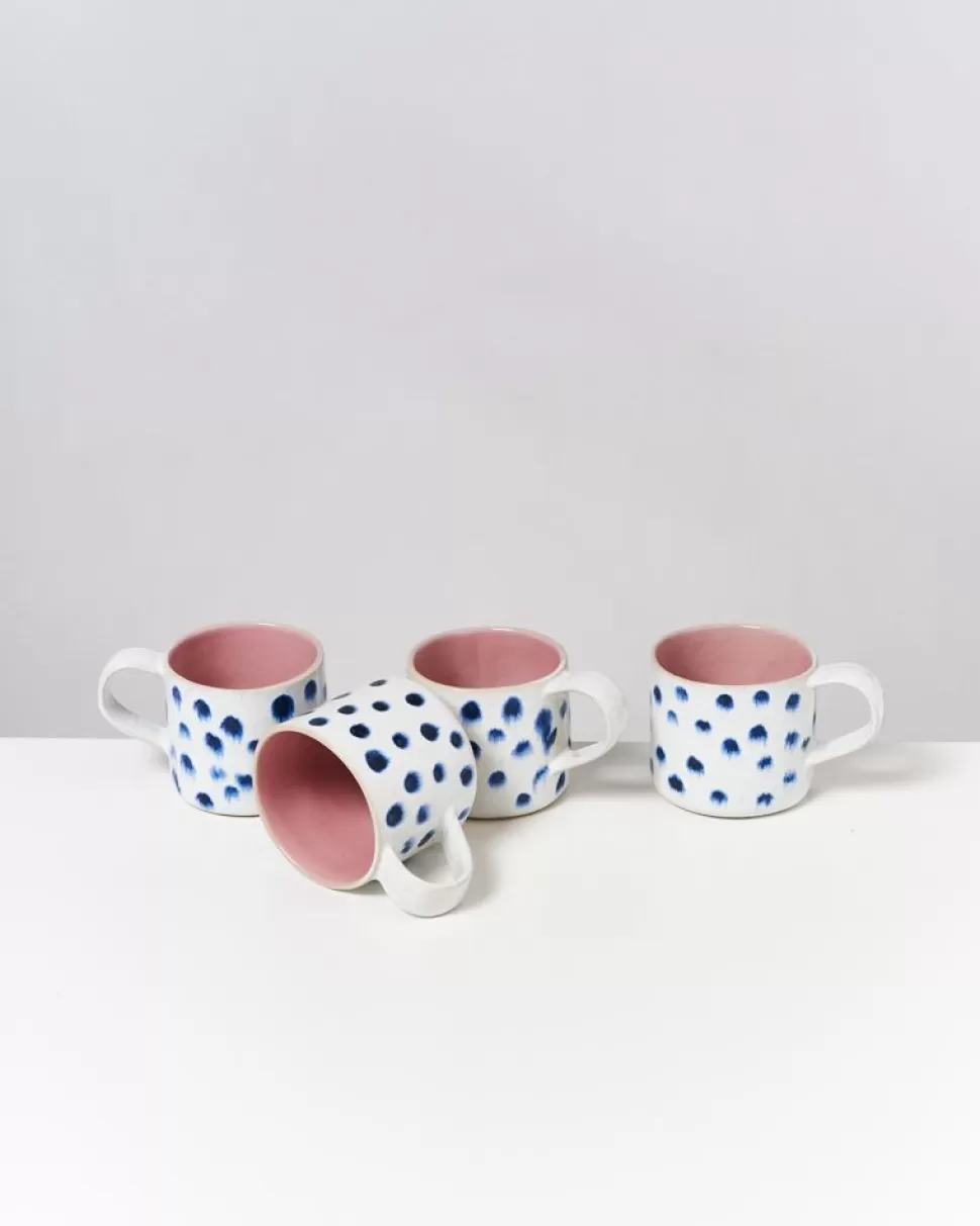 Motel a Miio Nodoa 4Er Set Tasse Rosa Mit Punkten | Tassen & Becher Sets