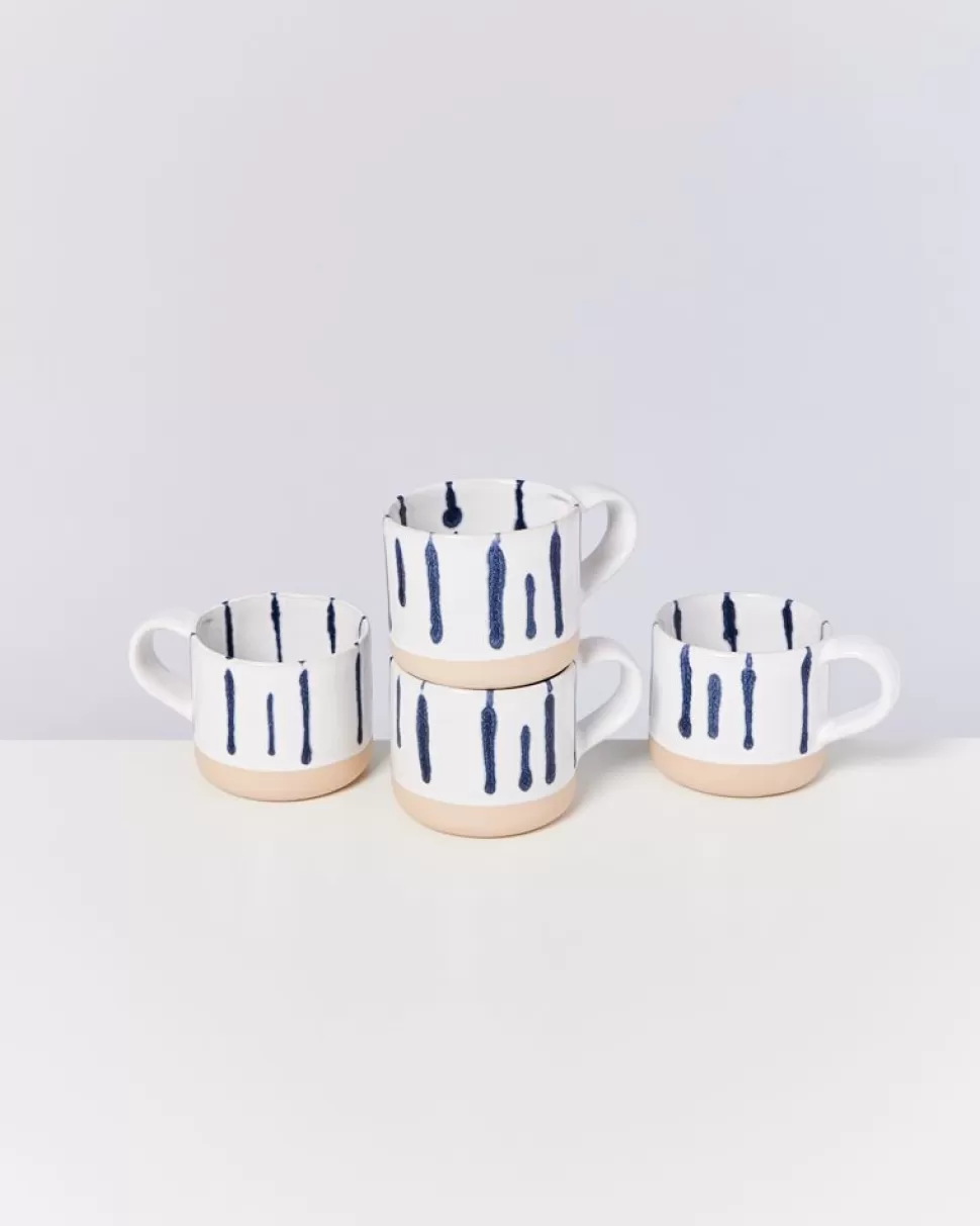 Motel a Miio Nodoa 4Er Set Tasse Weis Blau | Tassen & Becher Sets