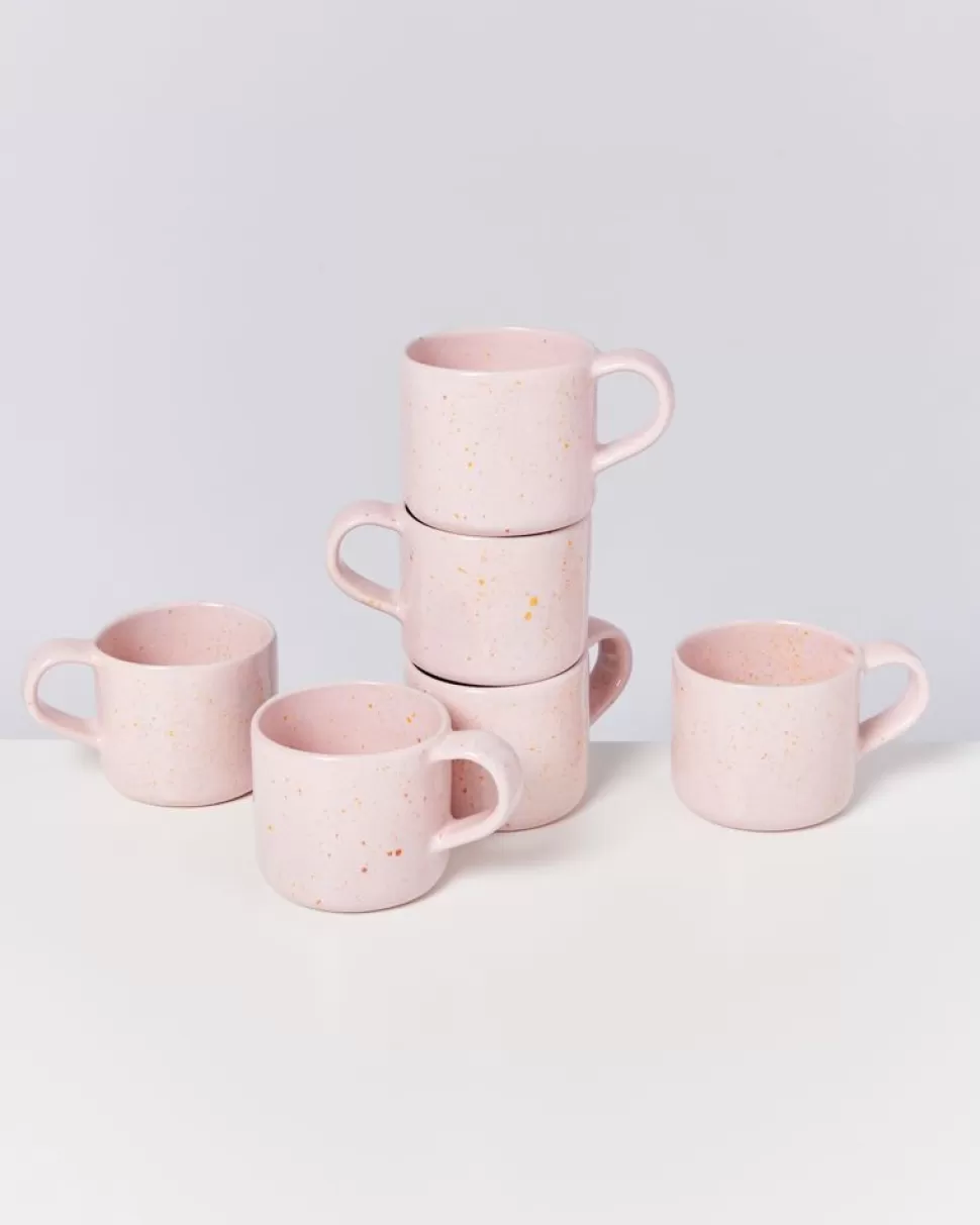 Motel a Miio Nodoa 6Er Set Tasse Rosa Gesprenkelt | Tassen & Becher Sets