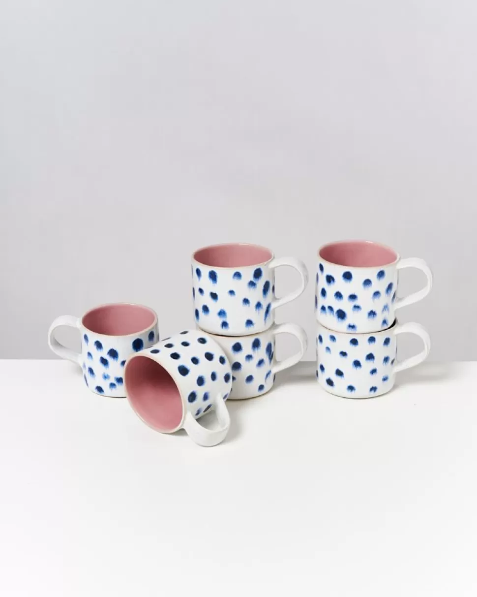 Motel a Miio Nodoa 6Er Set Tasse Rosa Mit Punkten | Tassen & Becher Sets