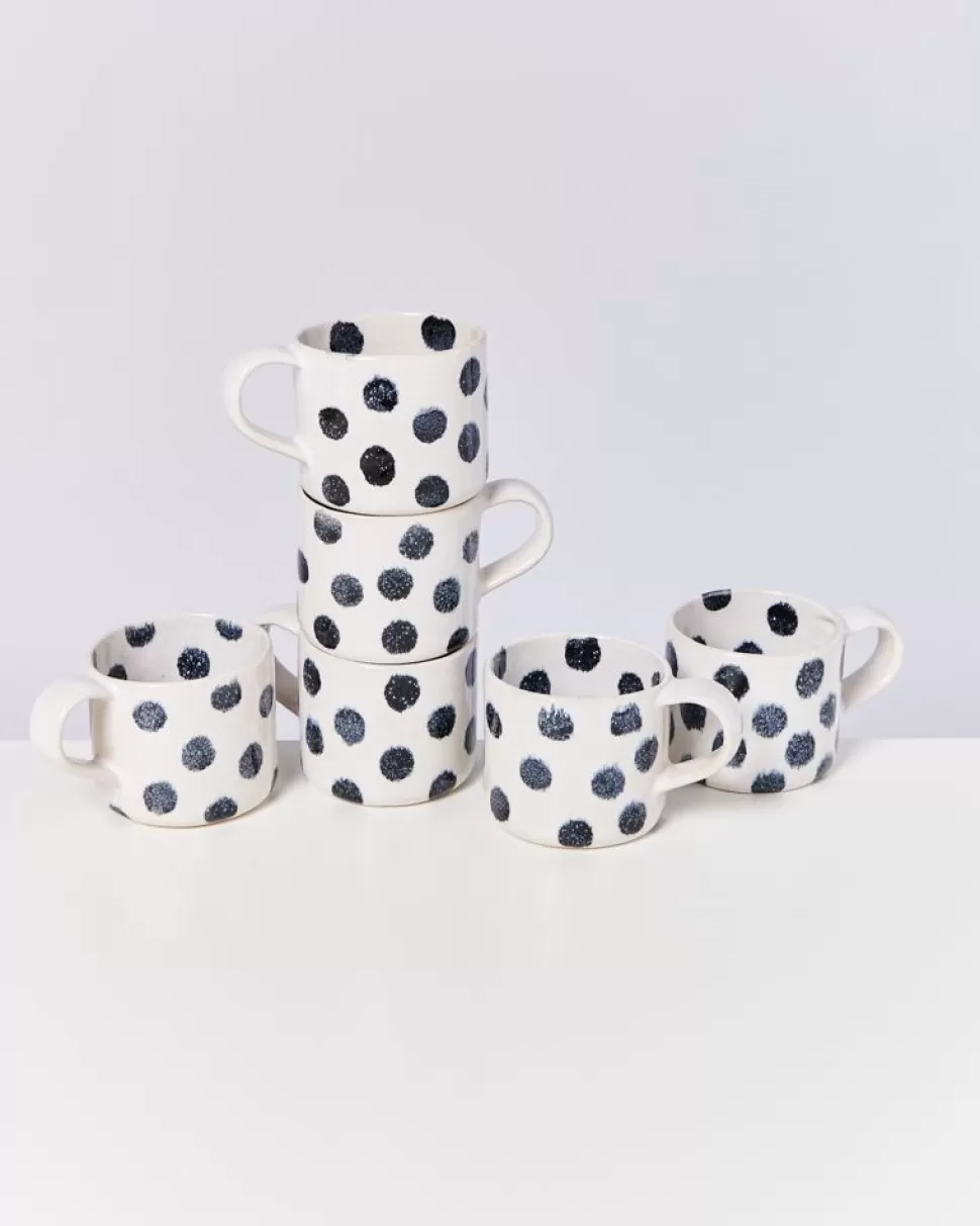 Motel a Miio Nodoa 6Er Set Tasse Schwarze Punkte | 6 Teilige Sets