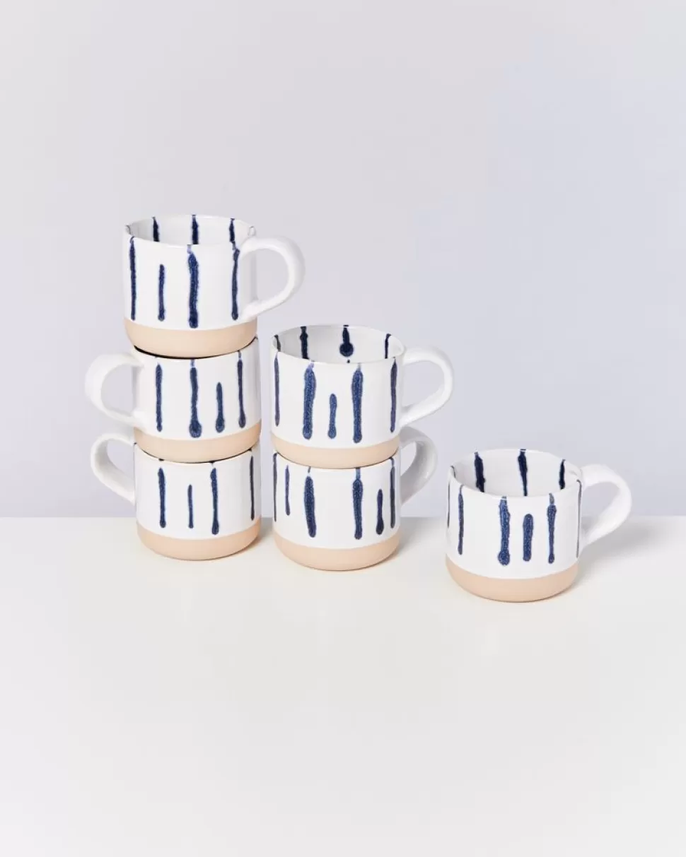 Motel a Miio Nodoa 6Er Set Tasse Weis Blau | Tassen & Becher Sets