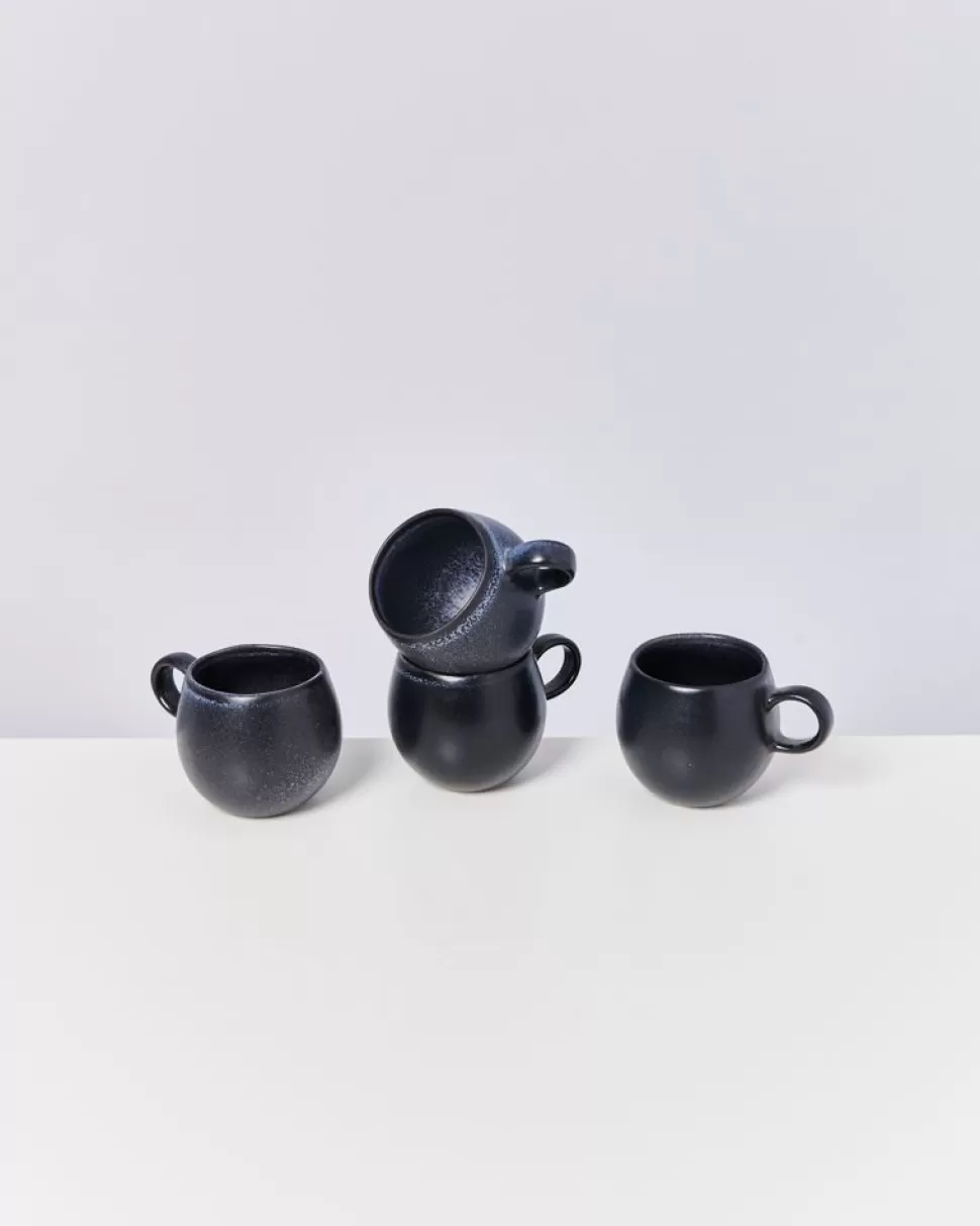 Motel a Miio Turmalina 4Er Set Tasse Klein Schwarz | 4 Teilige Sets